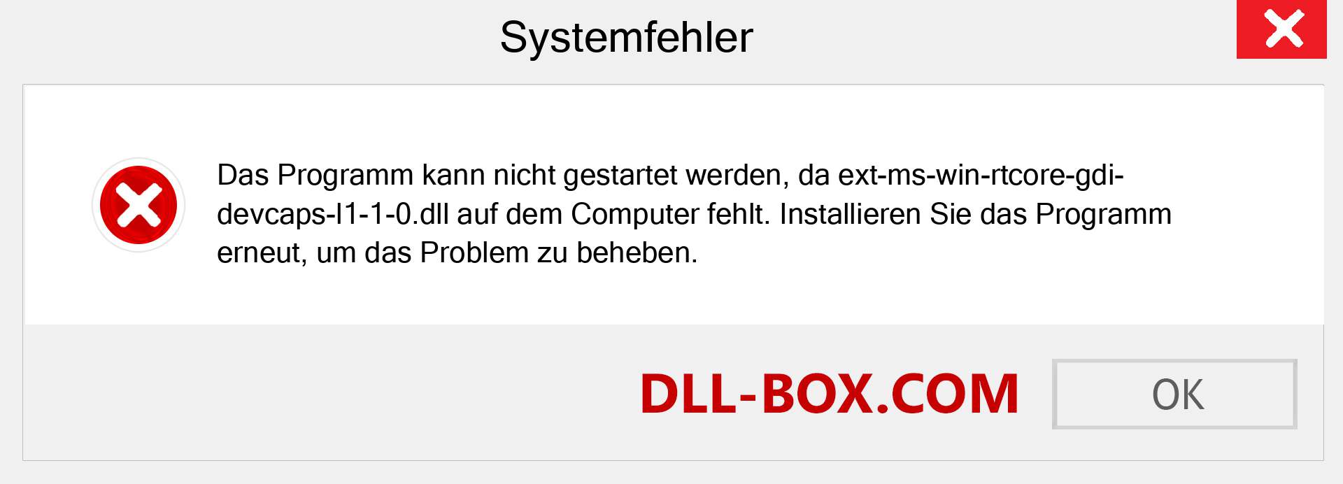 ext-ms-win-rtcore-gdi-devcaps-l1-1-0.dll-Datei fehlt?. Download für Windows 7, 8, 10 - Fix ext-ms-win-rtcore-gdi-devcaps-l1-1-0 dll Missing Error unter Windows, Fotos, Bildern